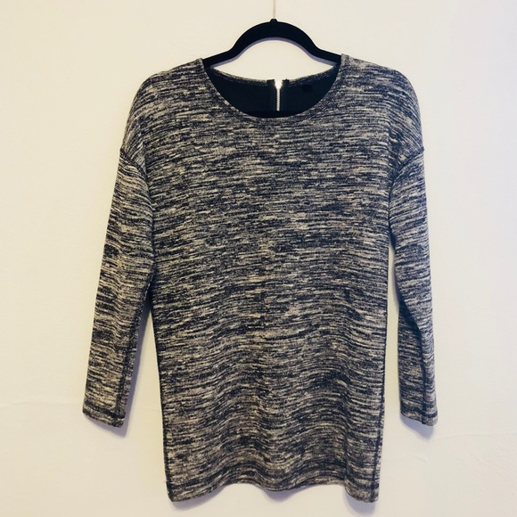 [J. Crew] Tunic Sweater 3/4 Sleeve with Silver Zip - Picture 2 of 7